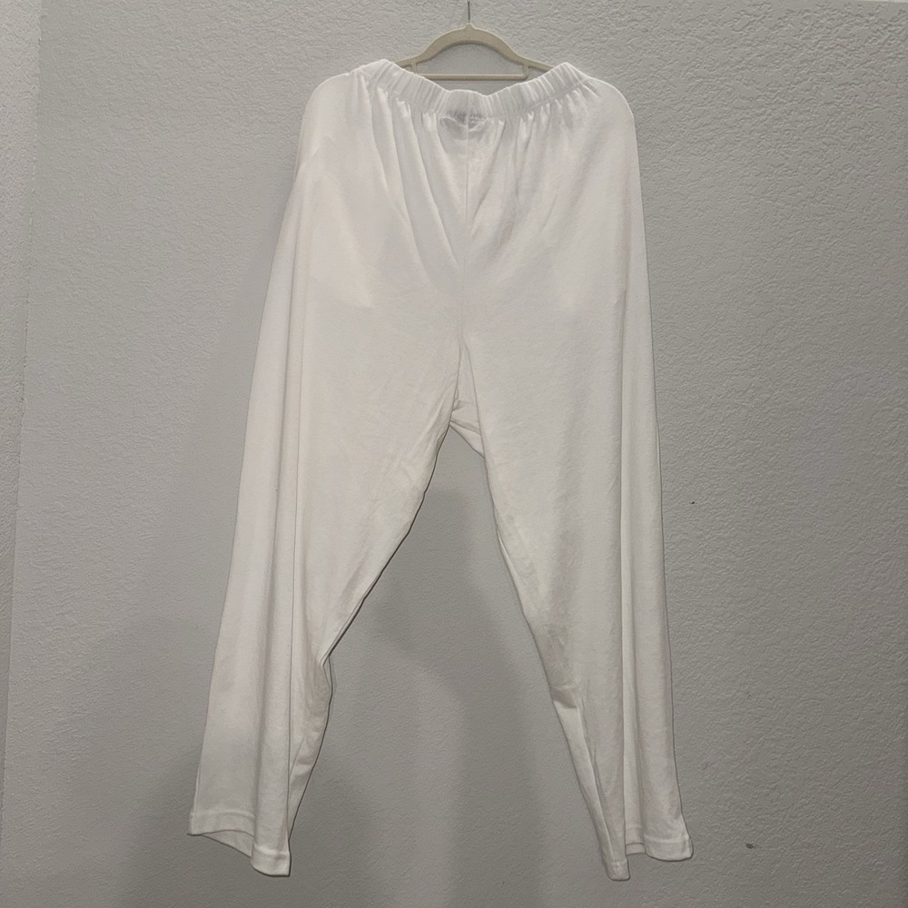 Roamans Woman White Stretch Pants Size 1Xp (22/24) Comfy Casual wear Lounge NWT - Picture 2 of 12